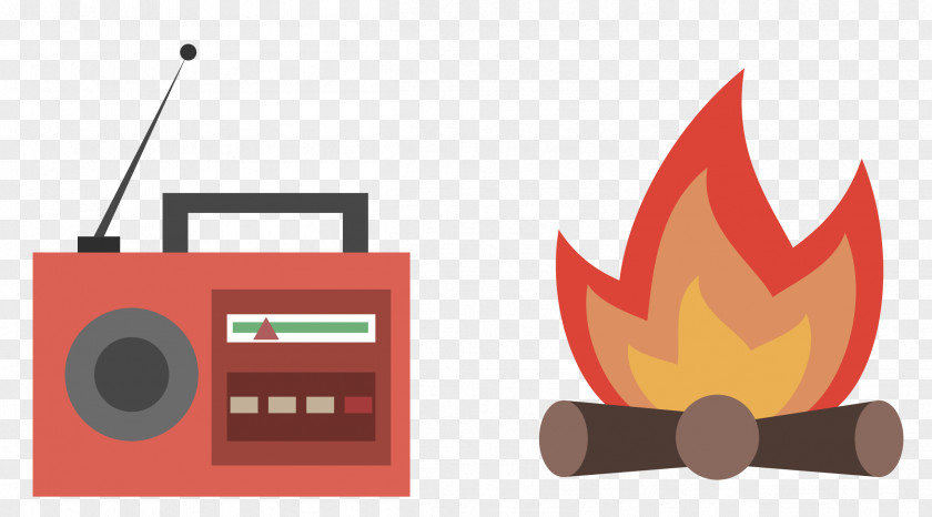 Vector Radio Barbecue Flame Fire PNG
