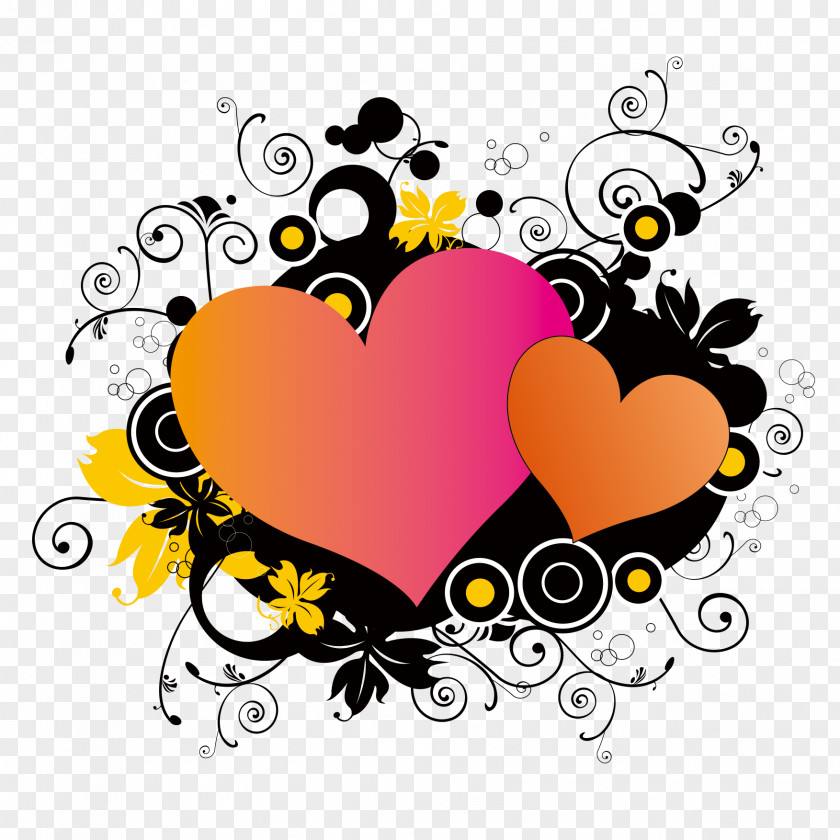 Two Hearts Heart Euclidean Vector Clip Art PNG