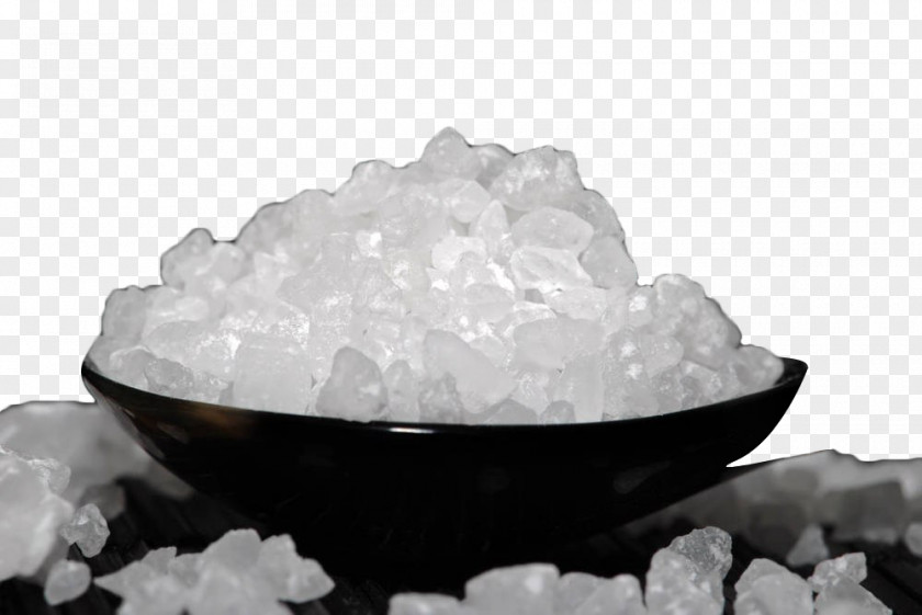 Bowl Of Coarse Salt Fleur De Sel Kosher Sodium Chloride PNG