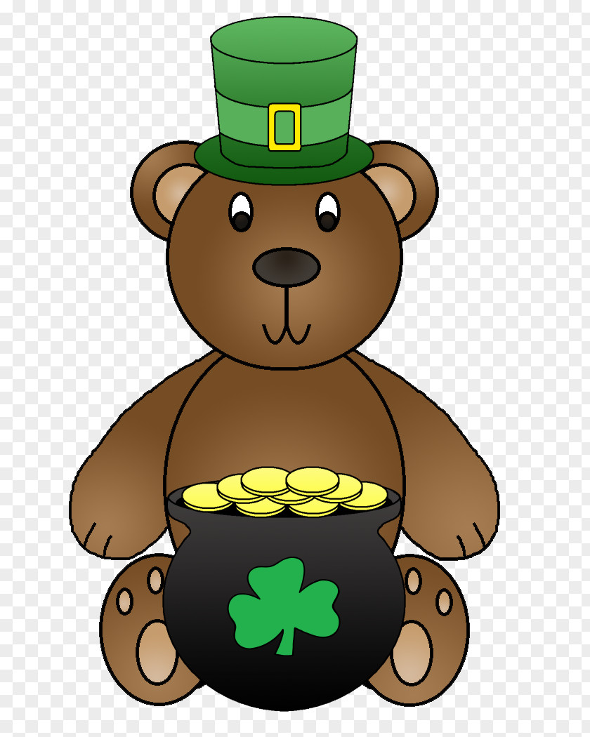 St Patrick's Day Beach Brown Bear Clip Art PNG