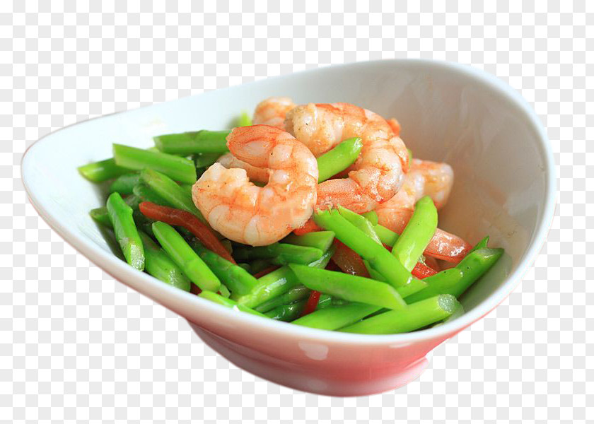 Asparagus Fried Shrimp Rice Chinese Cuisine Stir Frying Food PNG
