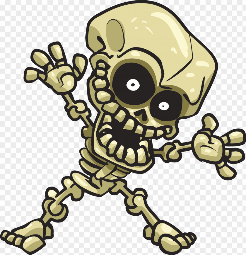 Happy Skull Cartoon Human Skeleton Clip Art PNG