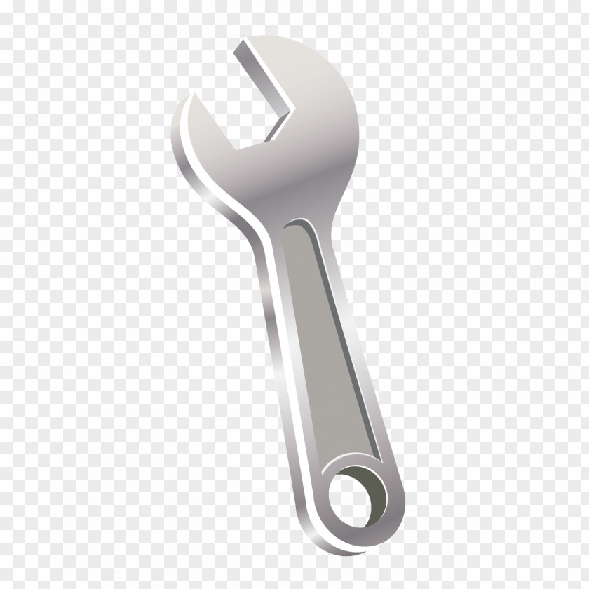 Vector Silver Wrench Tool Adjustable Spanner PNG