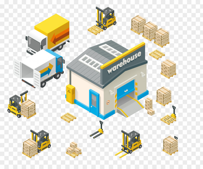 Vector Warehouse Truck Royalty-free Euclidean Stock Illustration PNG
