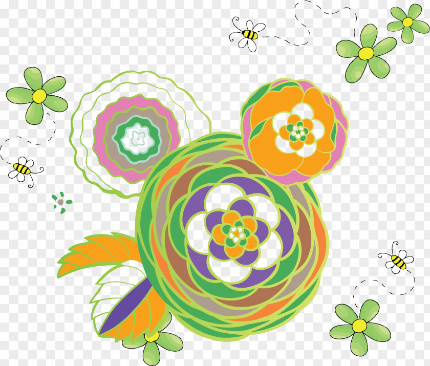 Vector Flower Decoration Pattern Clip Art PNG