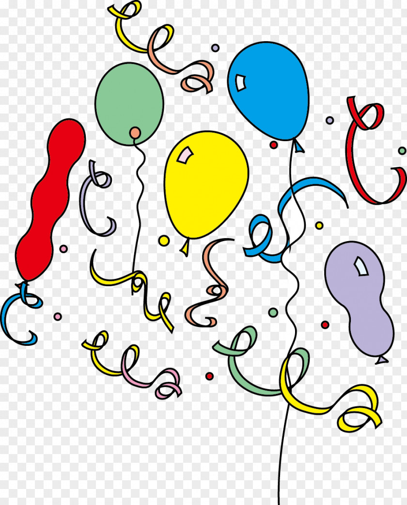 Vector Ribbons Balloons Decorated Material PNG