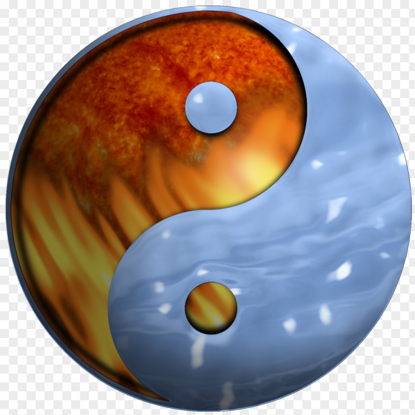 Yin Yang And Symbol Fire PNG