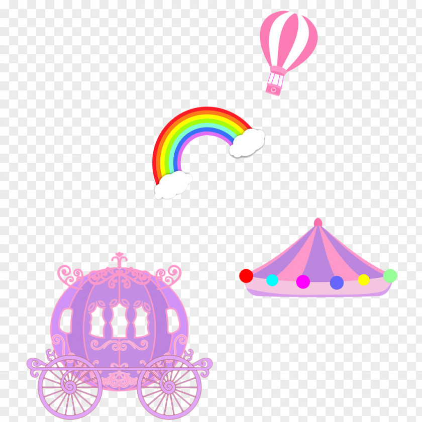Cartoon Pumpkin Carriage And Rainbow Balloon Cinderella YouTube PNG