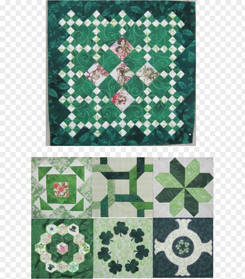 Saint Patrick's Day Quilting Bedroom Pattern PNG