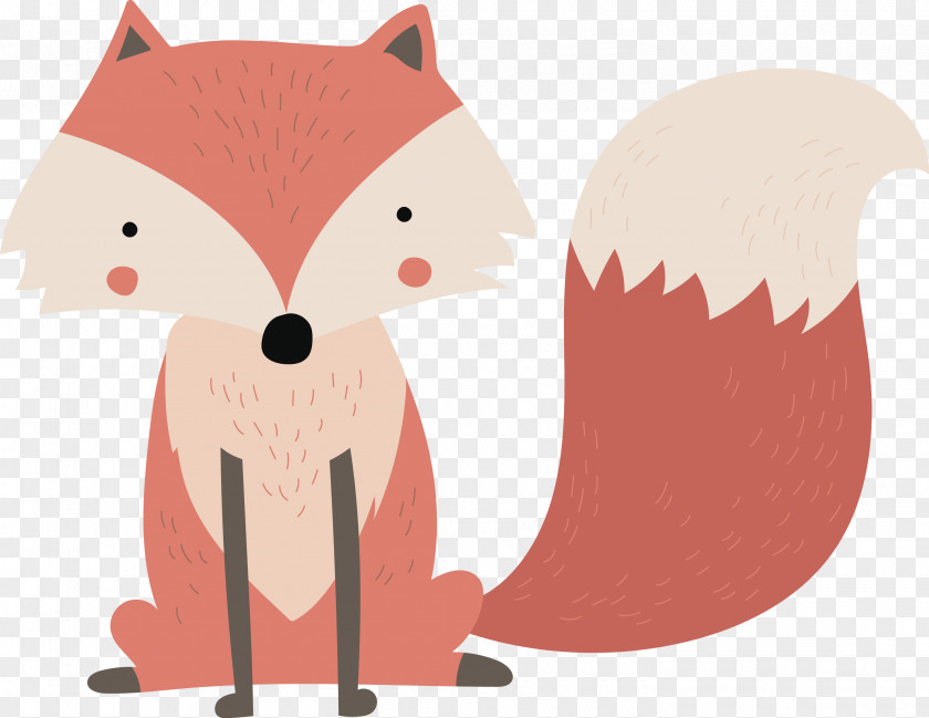 Fox Sitting Vector Poster .de PNG