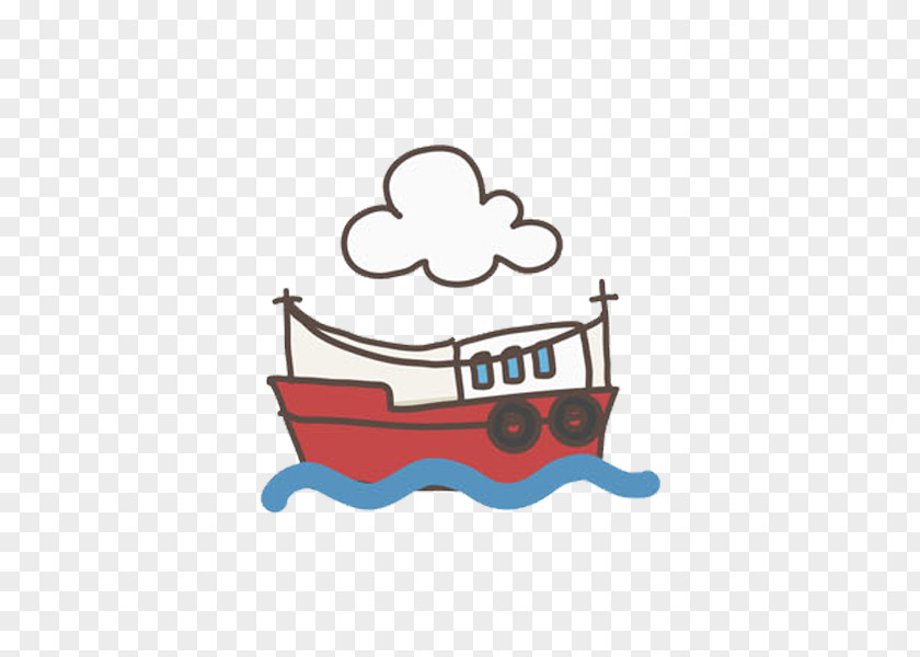 Hand Painted Boat Clip Art PNG