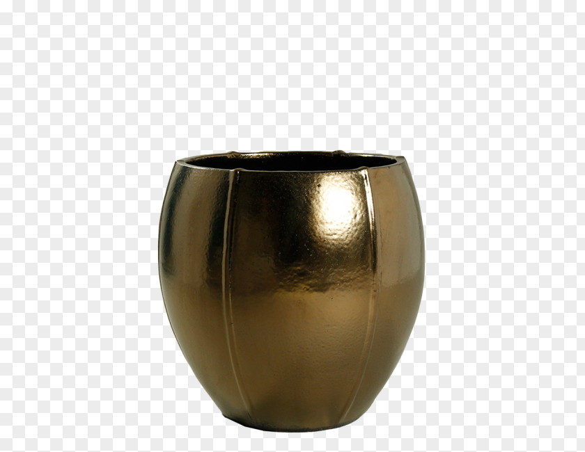 Vase Flowerpot Gold Ceramic Material PNG