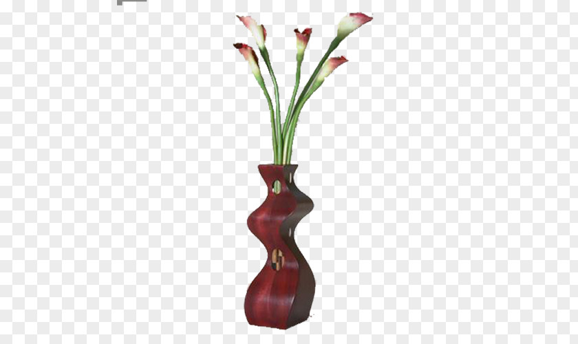 Deep Red Geometric Vase Furniture Designer PNG