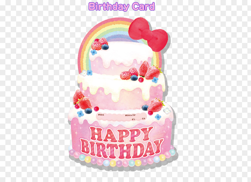 68th Anniversary Birthday Sanrio Puroland Cake Sugar PNG