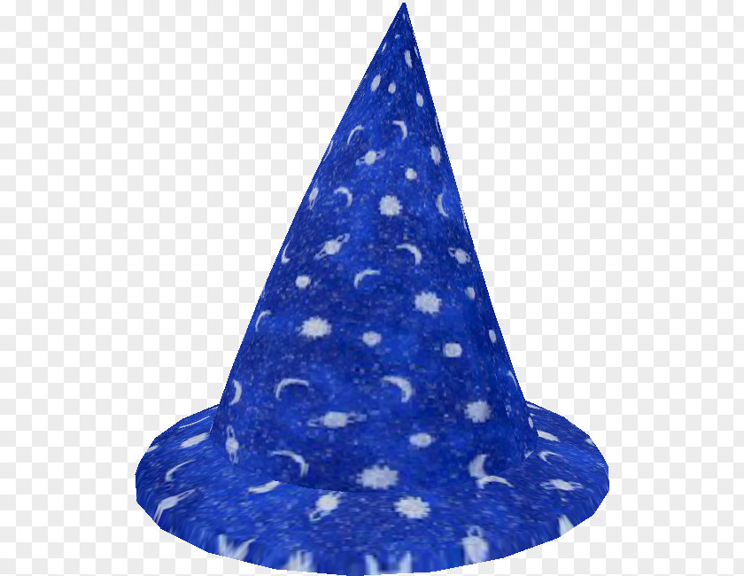 Christmas Tree Party Hat Electric Blue Cobalt Ornament PNG