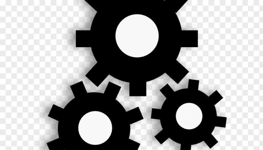 Mechanical Gear Clip Art Black Free Content PNG