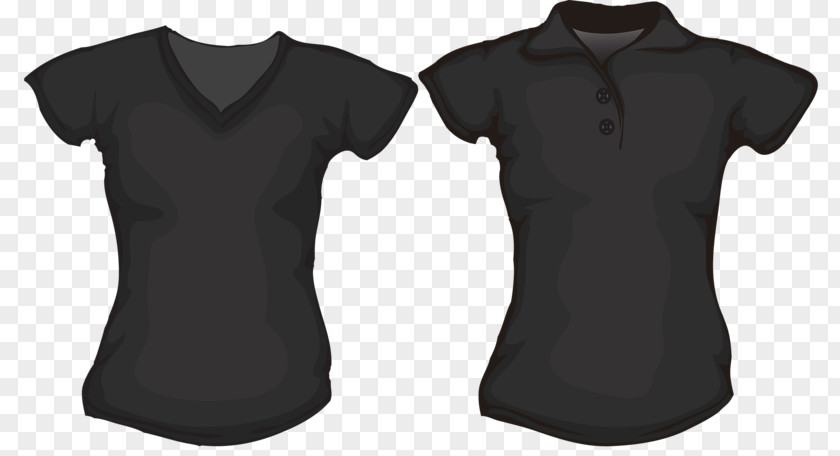 Black T-shirt Polo Shirt Clothing Clip Art PNG