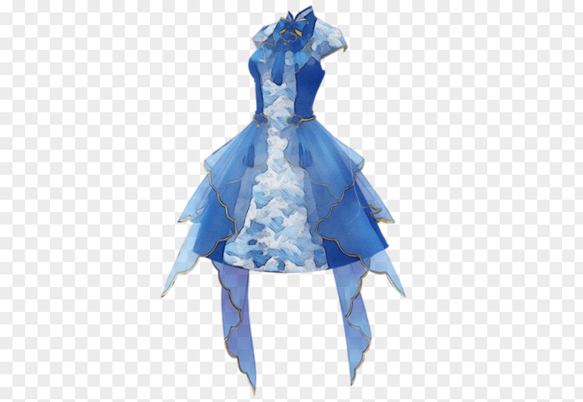 Costume Dress Blue Design PNG