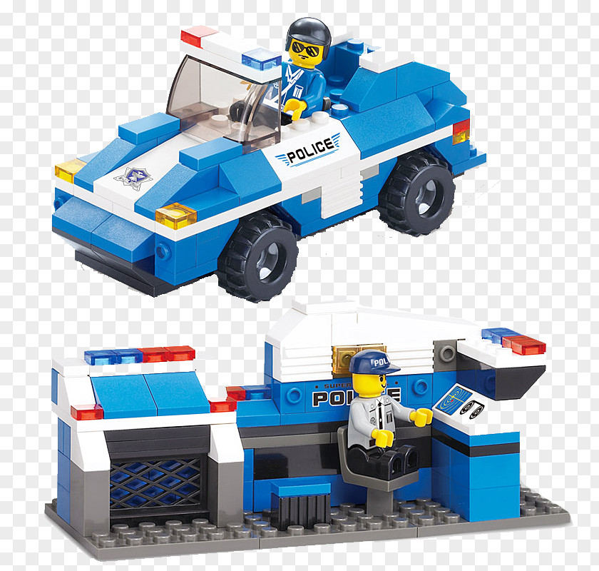Toy Police Car Plastic Construction Set Transport PNG