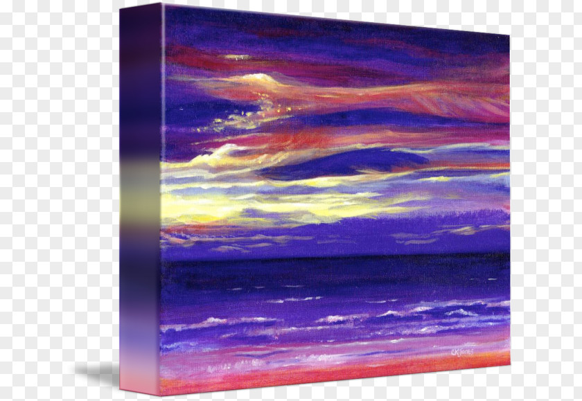 Red Sky Painting Acrylic Paint Modern Art Violet PNG