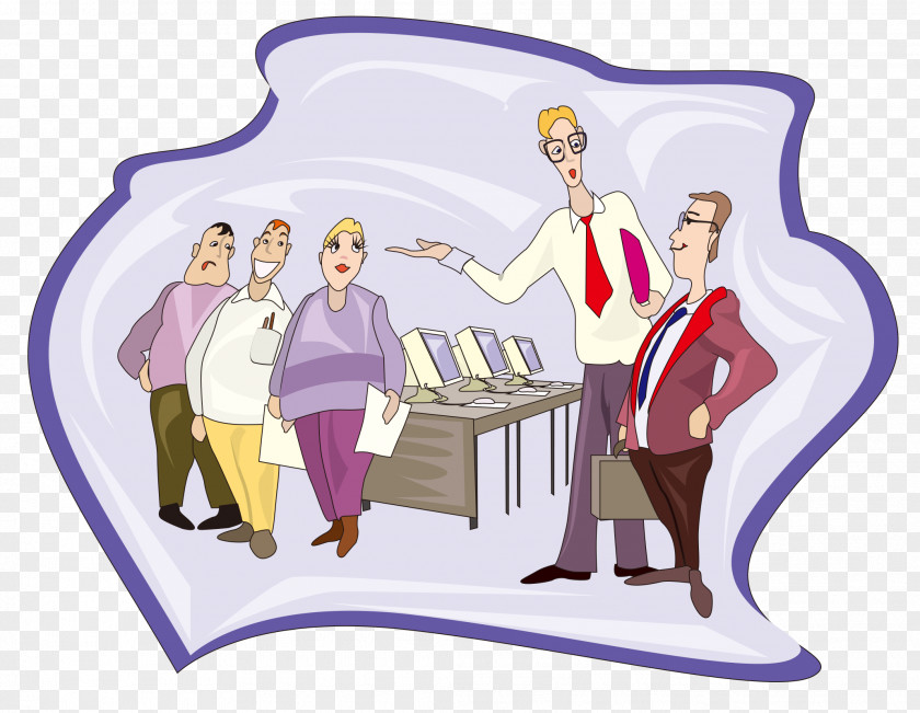 Office Meeting Scene Illustration PNG