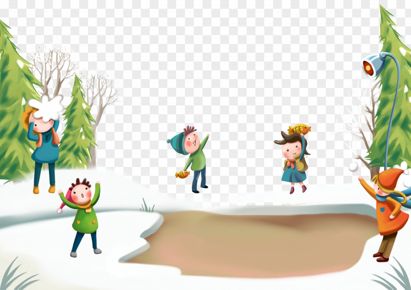 Snow Play Winter Child PNG