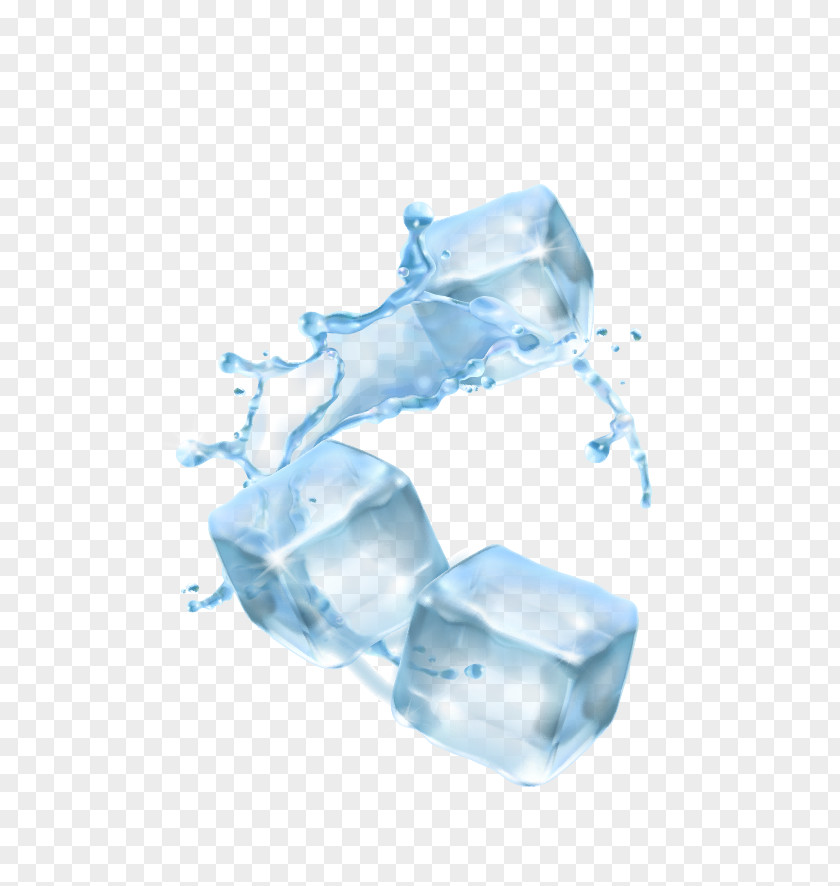 Three-dimensional Ice Water Droplets PNG