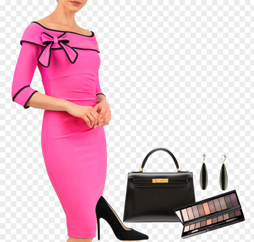 Clothing Fuchsia Black White Model PNG