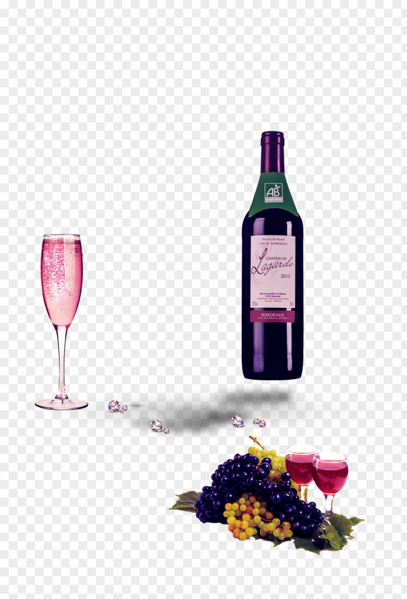 Wine Red Sparkling Champagne Common Grape Vine PNG