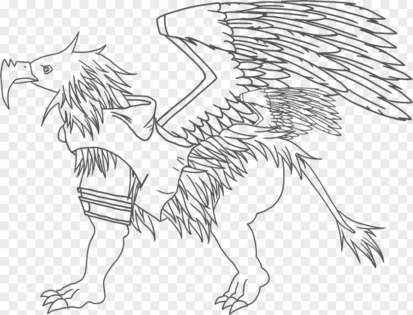 Griffin Line Art PNG