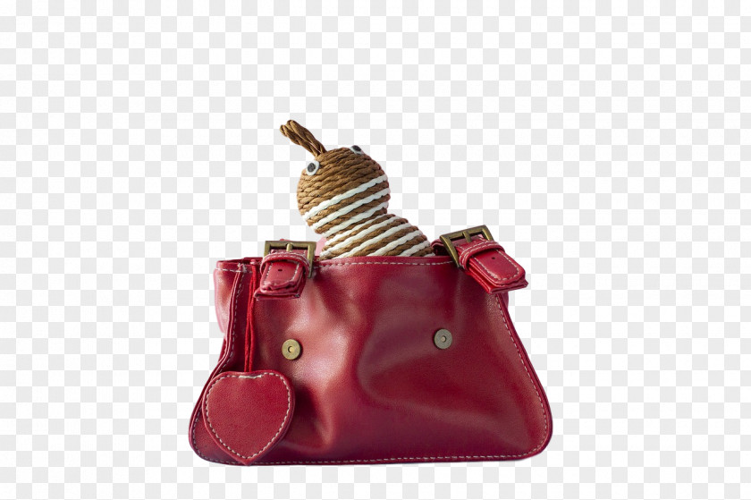 Handbag Shoulder Bag M Leather Red PNG