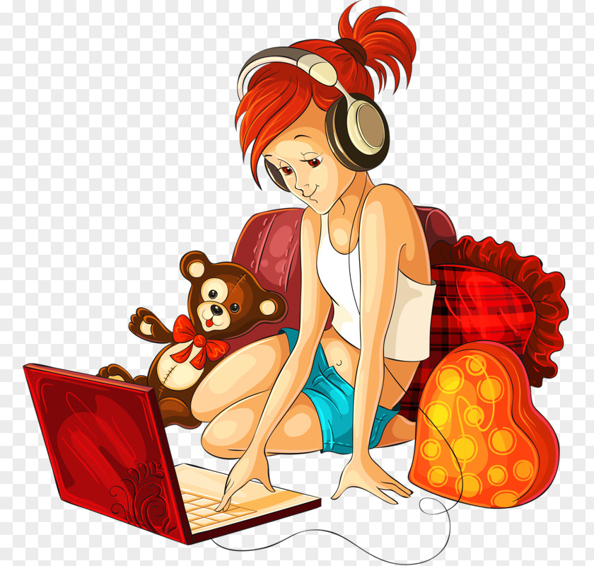 Girl Listening To Music PNG listening to music clipart PNG