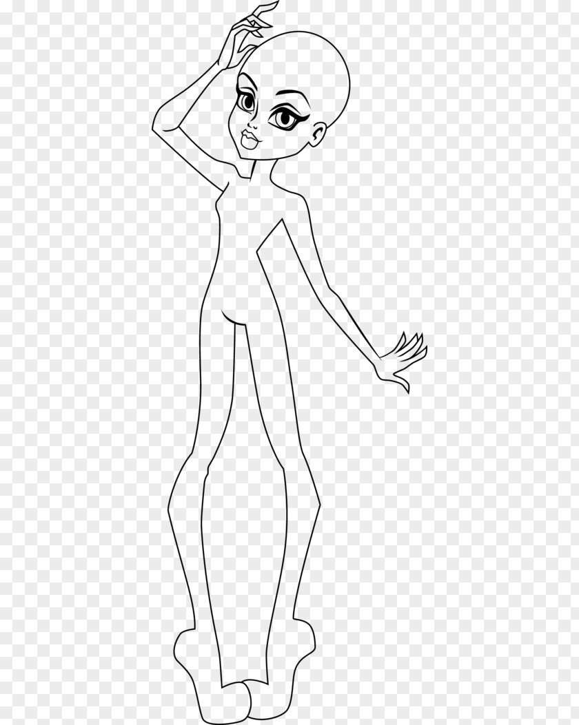 Monster High Body Frankie Stein Drawing Black And White Sketch PNG
