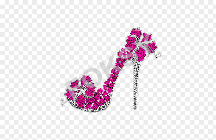 Rhinestone Footwear High-heeled Shoe Magenta Purple PNG