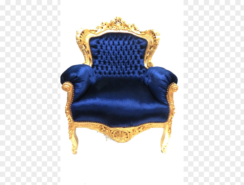 Chair Baroque Fauteuil Throne Blue PNG