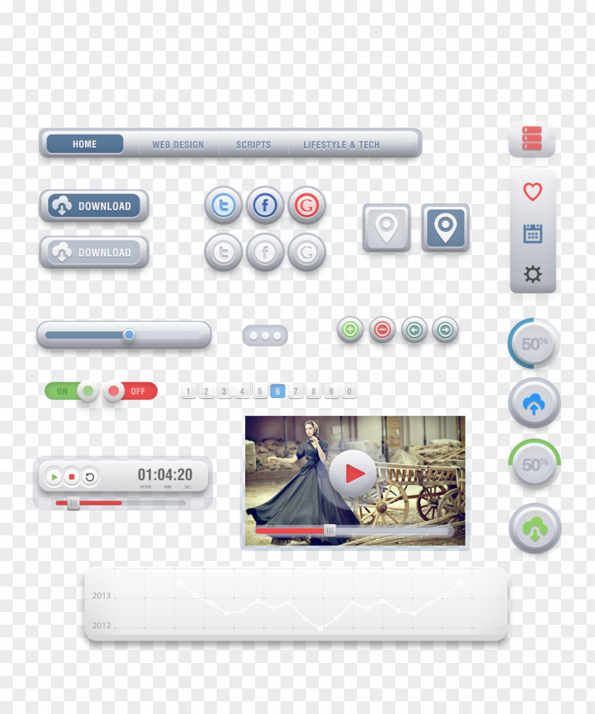 Push Button Graphical User Interface PNG