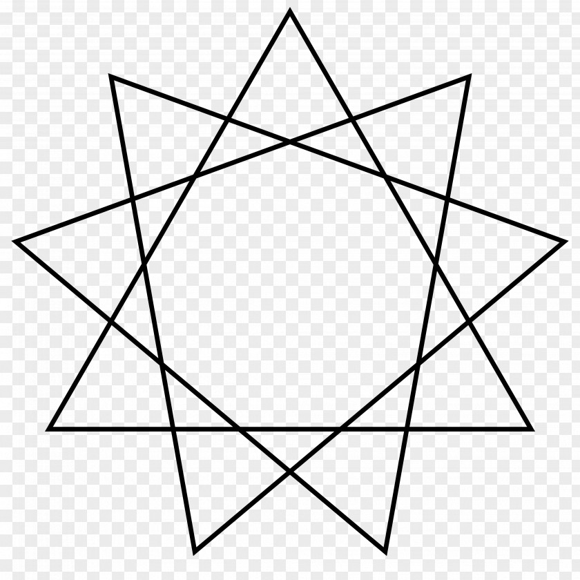 Solid Five Pointed Star Polygon Enneagram Regular PNG