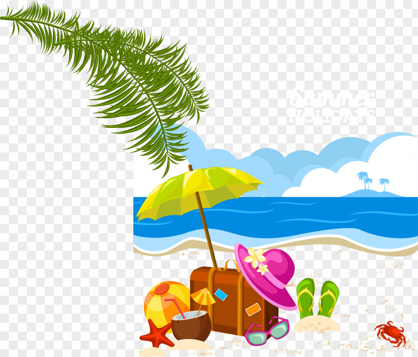 Vector Beach Holiday Summer Vacation Clip Art PNG