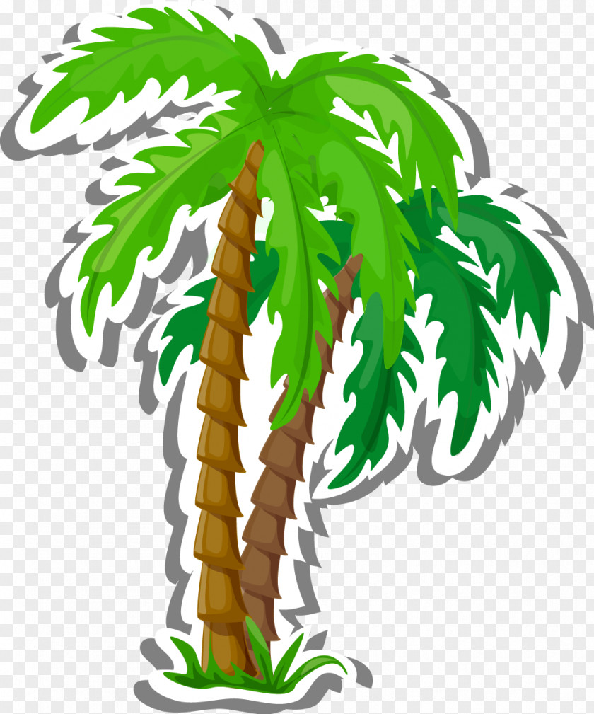 Vector Cartoon Coconut Tree Decoration Royalty-free Illustration PNG