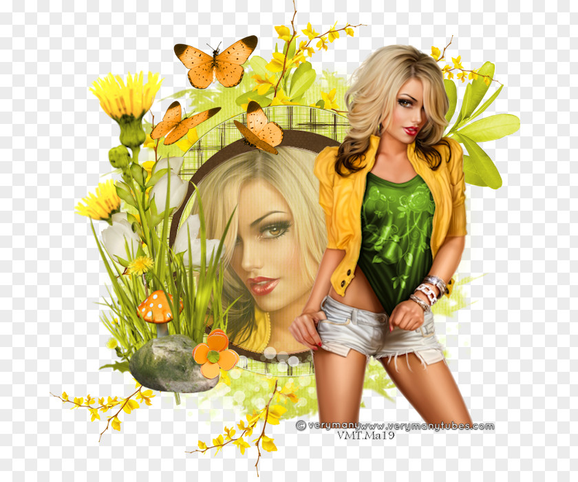 New Spring Floral Design Blond Dangerously Delicious Pies Brown Hair PNG