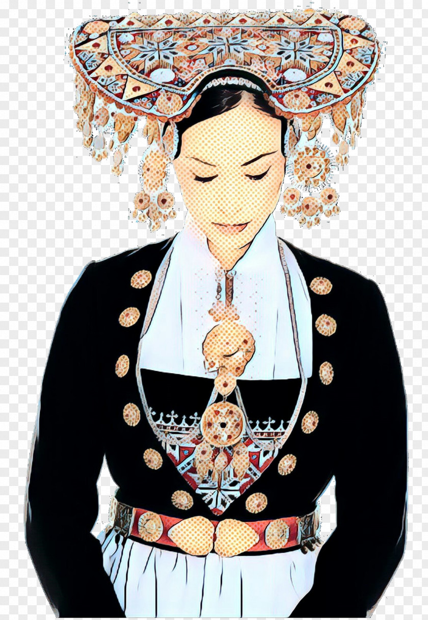 Black Hair Costume Design Wedding Illustration PNG