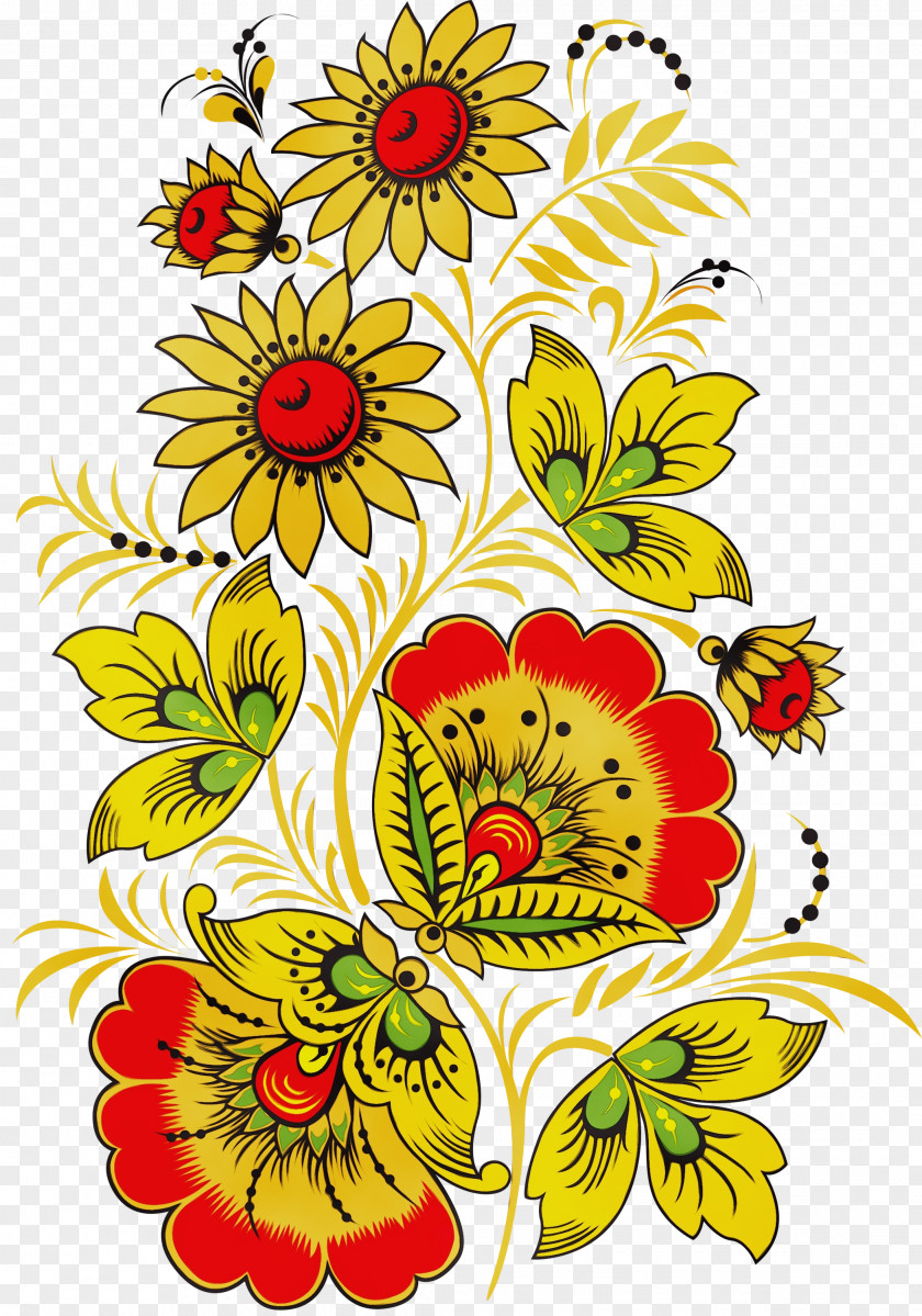 Wildflower Sunflower Floral Design PNG
