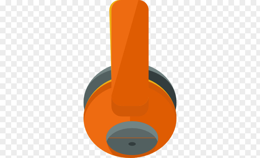 Orange Headphones Walkman Headset PNG