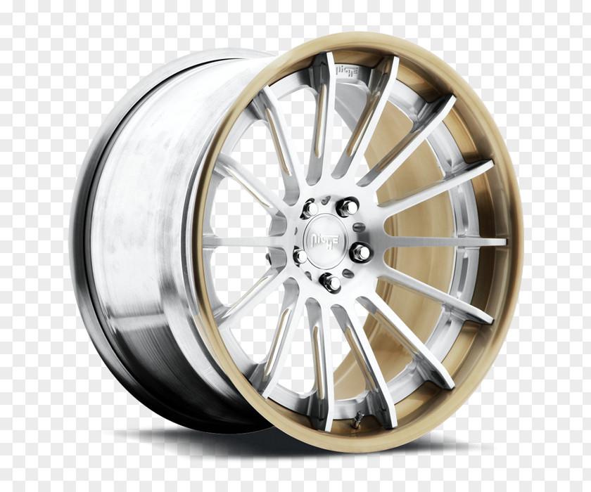Brushed Gold Car Alloy Wheel Rim Tire PNG