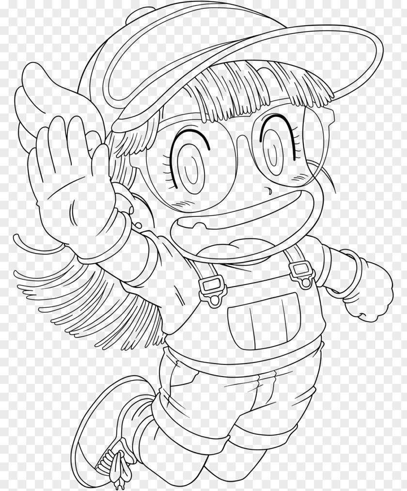 Goku Arale Norimaki Line Art Drawing Dr. Slump PNG