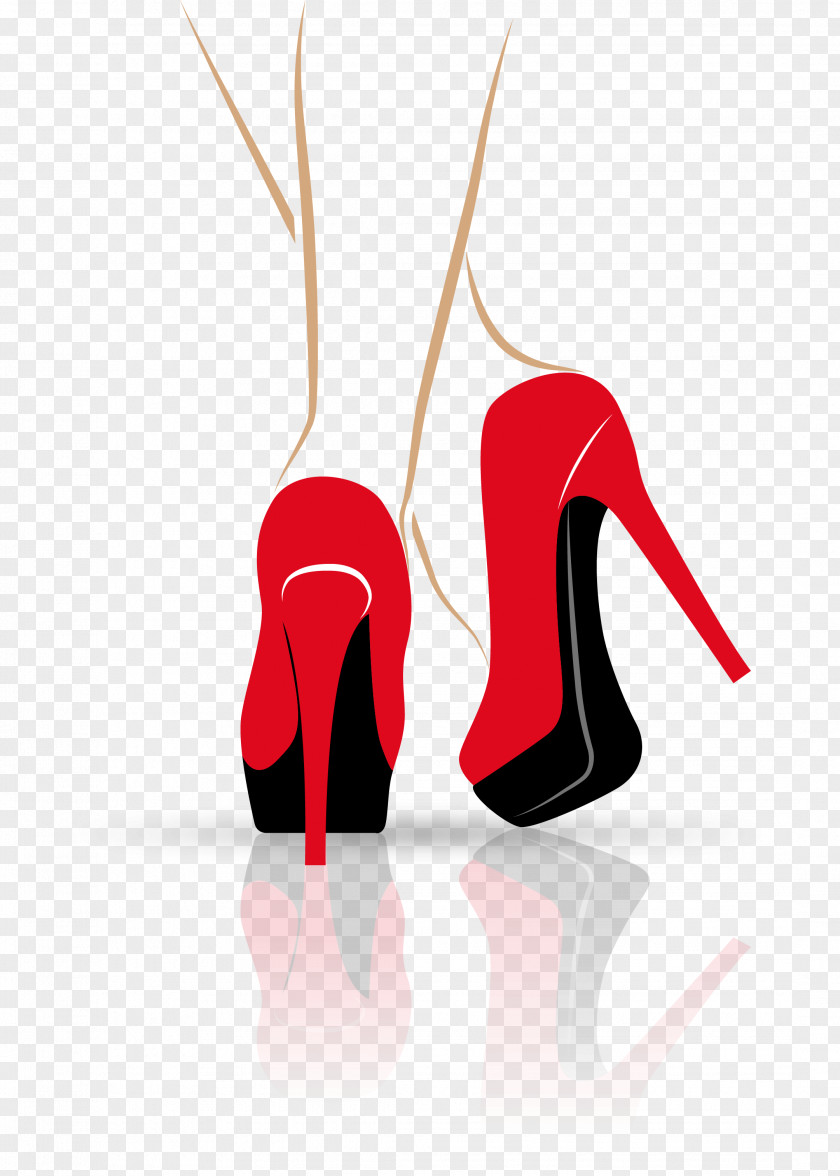High-heeled Footwear Shoe Leg Logo PNG footwear Logo, shoes, women's pink-and-black stilettos illustration clipart PNG