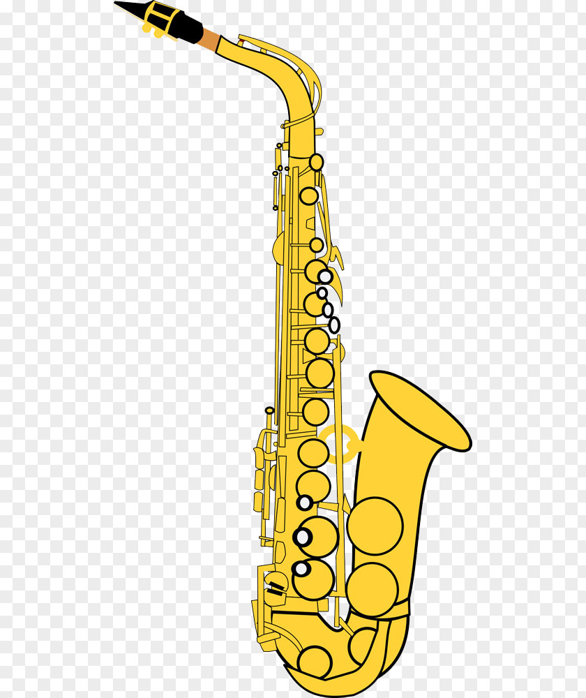 Golden Saxophone Cartoon Alto Clip Art PNG