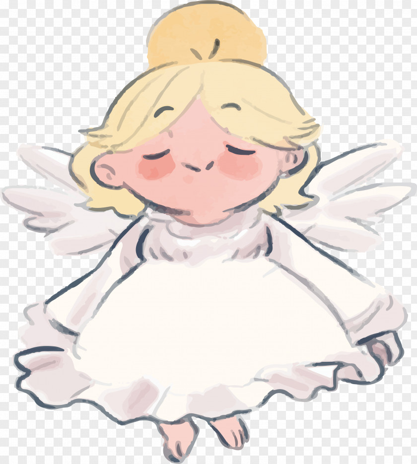 Hand Painted Graffiti Little Angel Clip Art PNG