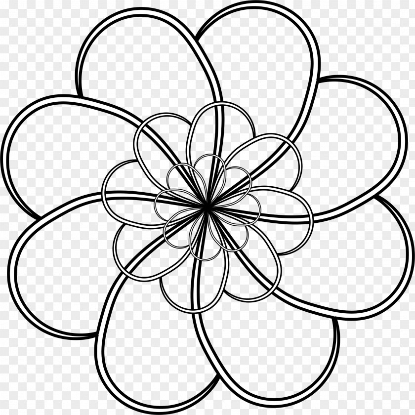 Flower Black And White Clip Art PNG