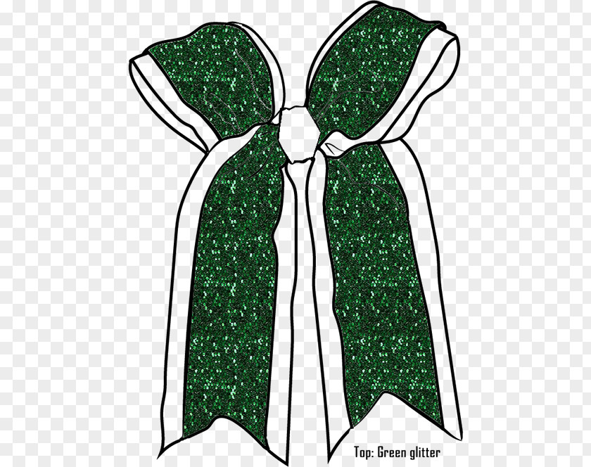 Glitter Green Cheerleading Barrette Ponytail Ribbon Clip Art PNG